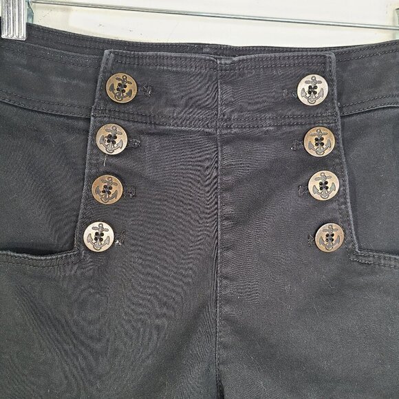 Express High Waisted Nautical Sailor Black Shortie Shorts - Picture 4 of 7